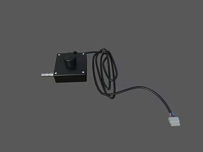 High Quality Black Industrial Equipment Control Module with Connecting Cable and Plug 3d model