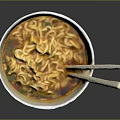 Spicy Korean Style Instant Cup Noodles With Red Packaging And Chopsticks
