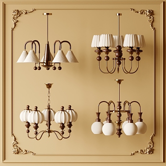 Modern Middle Style Chandelier 3d model