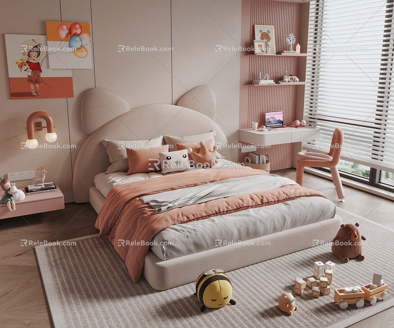 Modern Children's Bed Girls Children's Bed 3d model