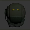 Futuristic Tactical Weapon Helmet Design With Blue Light Sensors And Green Shell