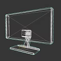 Modern Computer Monitor With White Screen And Black Frame Stand