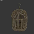 Decorative Metal Birdcage Furniture With Round Top And Hanging Hook Design