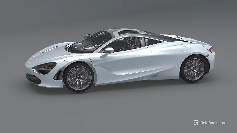 Sleek Silver Sports Car With Streamlined Design And Sporty Alloy Wheels 3d model 