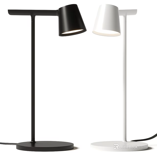 Modern Black And White Table Lamp With Minimalist Design For Home Interior Decor 3d model 