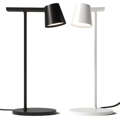 Modern Black And White Table Lamp With Minimalist Design For Home Interior Decor 3d model
