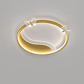 Modern Ceiling Light Square And Round Gold White Stylish Design With Warm Light
