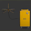 Yellow Portable Tripod Device With Dual Screens And Storage Box