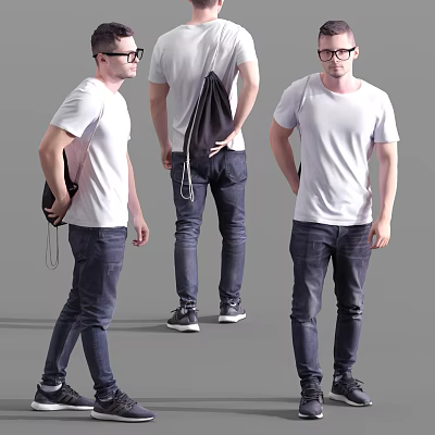 Modern Men Standing Men 3d model