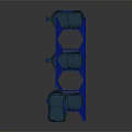 Blue Plastic Storage Rack Furniture For Water Bottles With Circular Holes Design