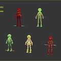 Diverse Multiple Character Designs With Various Outfits And Different Hairstyles