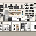 Diverse Modern Household Appliances Collection Featuring Refrigerators Washing Machines Ovens And Microwaves