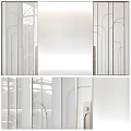 Modern Glass Sliding Doors with Sleek Metal Frame and Curved Lines for Interior Design