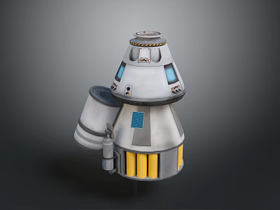 Modern Stylish Household Item With White Body Yellow Accents Control Buttons And Viewing Window 3d model