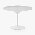 Modern Minimalist White Round Dining Table With Single Pedestal Base Design 3d model