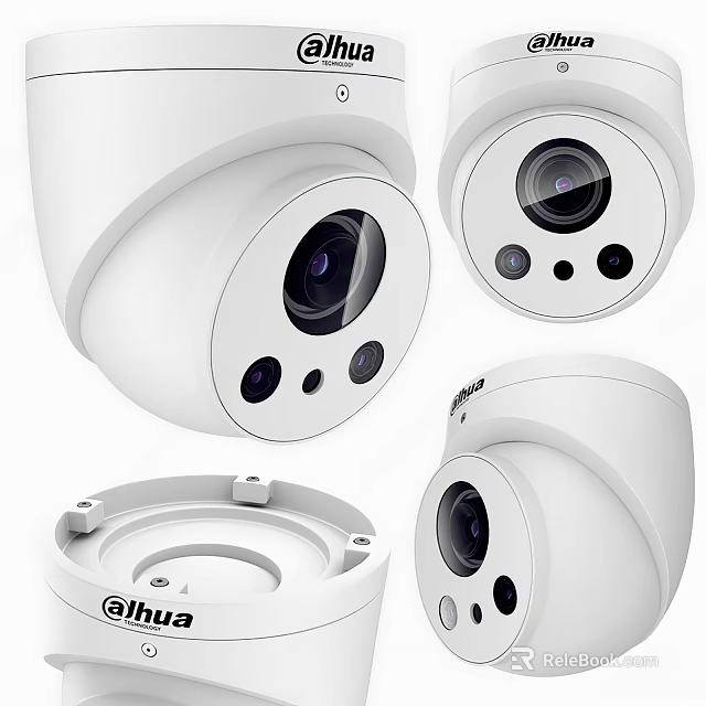 Projection Surveillance White Dome Cameras With High Definition Lenses And Multiple Angles 3d model 