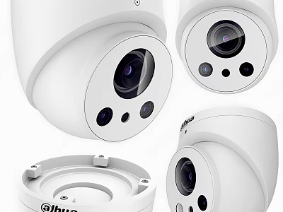 Projection Surveillance White Dome Cameras With High Definition Lenses And Multiple Angles 3d model