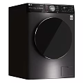 Modern Front Loading Washing Machine With Black Finish And Circular Control Panel 3d model