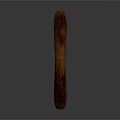Rusty Saw With Wooden Handles And Serrated Blade Long Strip Design On White Background