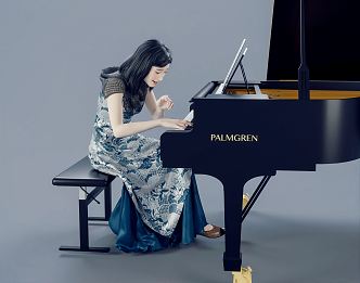 Modern Woman Piano Solo Playing Piano Musical Instrument Playing 3d model