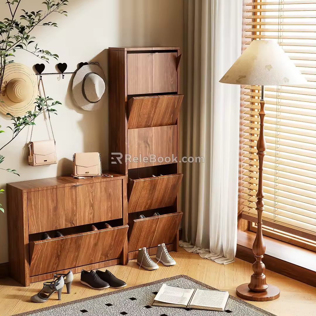 Log wind shoe cabinet 3d model