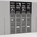 Modern Wine Cabinet Design With Glass Doors Wine Bottles And Glassware