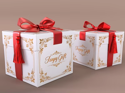 Luxury Sofa And Coffee Table Set With Exquisite White Golden And Red Premium Decorations 3d model