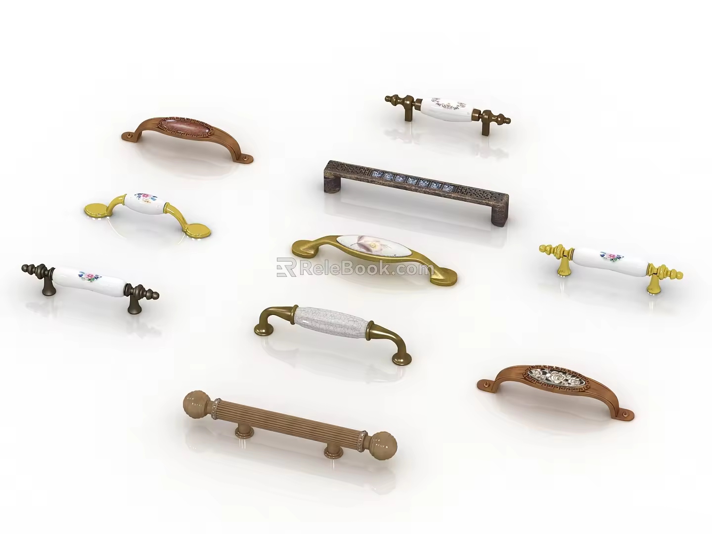 Modern classical handle hardware handle 3d model