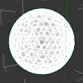Golf Ball Sculpture Carving With Metallic Surface And Intricate Hollow Pattern