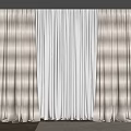 Sheer White And Thick Beige Layered Curtains In Modern Room Interior