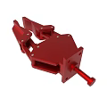 Red Metal Mechanical Component With Structural Design And Connector Parts 3d model