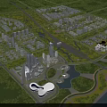 Aerial Planning Of Urban Layout With Modern Buildings Green Spaces And Water Bodies