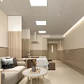 Modern Hospital Outpatient Clinic Waiting Area With Comfortable Sofa Coffee Table And Warm Lighting