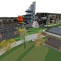Homestay Buildings With River Trees And Courtyard In Natural Landscape Design