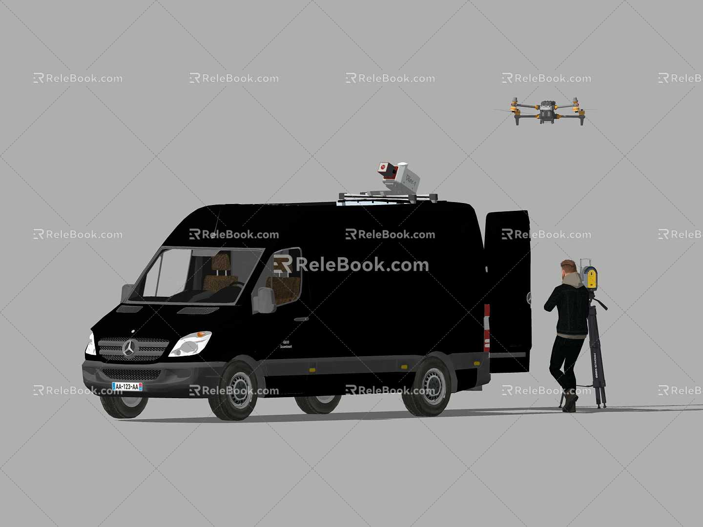 Remote sensing survey vehicle Topographic survey vehicle Total station 3D scanning vehicle 3d model