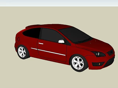 Red Hatchback Car with Black Windows and White Alloy Wheels Stylish Design 3d model