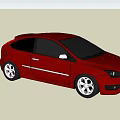 Red Hatchback Car with Black Windows and White Alloy Wheels Stylish Design