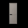 Modern Dark Wooden Swing Door With Vertical Glass Panel for Interior Design