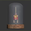 Glass Dome Decor Featuring Cartoon Character and Animal with Copper Base and Golden Ball