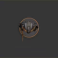 Game Movie Character Chibi Style In Black And Gold Armor Holding Weapon With Winged Decorations