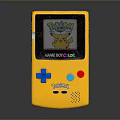 Retro Yellow Game Boy Color Handheld Gaming Device With Pokémon Pikachu Screen
