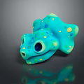 Game Movie Fantasy Character With Blue Green Body Yellow Spots And Big Eyes