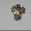 Intricate Medieval Weapon Armor Breastplate With Metal Build And Golden Ornaments