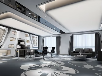 Modern Office General Manager Room 3d model