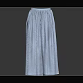 Light Blue Flowy Long Skirt With Delicate Floral Pattern And Soft Fabric