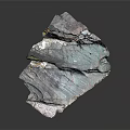 Artistic Layered Wood And Stone Sculpture Featuring Natural Texture Blue Gray Green Tones