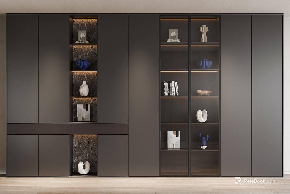 Modern Decorative Cabinet Bookcase texture
