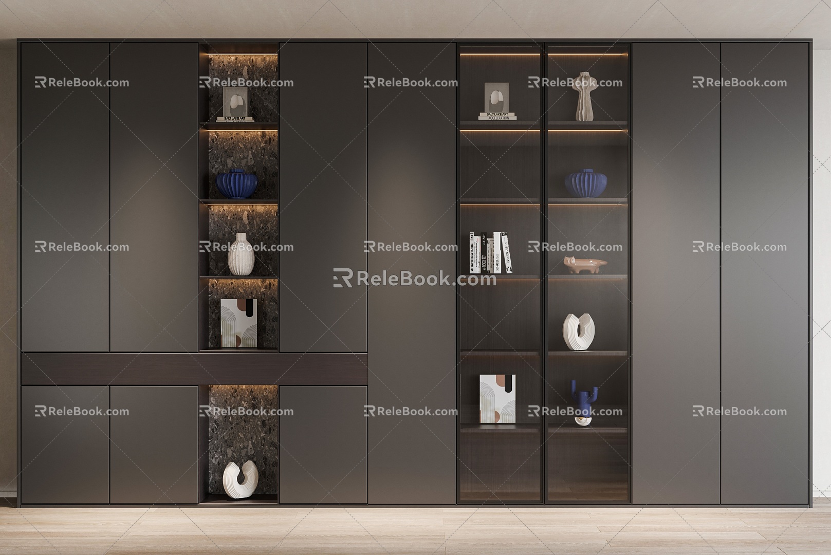 Modern Decorative Cabinet Bookcase 3d model