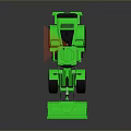 Green Construction Loader With Large Front Bucket Big Tires And Cab 3D Model Design