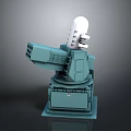 Green Tank Model with Turret Cannon White Dome and Stable Base Detailed Design
